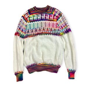 colorful peruvian alpaca pullover sweater (S)
